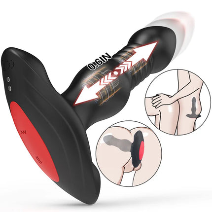 Wireless Remote Control Thrusting And Vibrating Prostate Massager