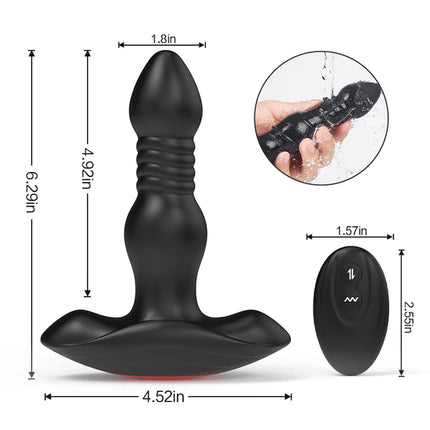 Wireless Remote Control Thrusting And Vibrating Prostate Massager