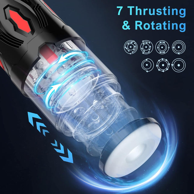 7 Thrusting Rotation Visible Suction Cup Masturbation Cup